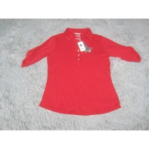Texas Tech Shirt Womens Small Red Polo 3/4 Sleeve Thrive NWT Cutter Buck Drytek